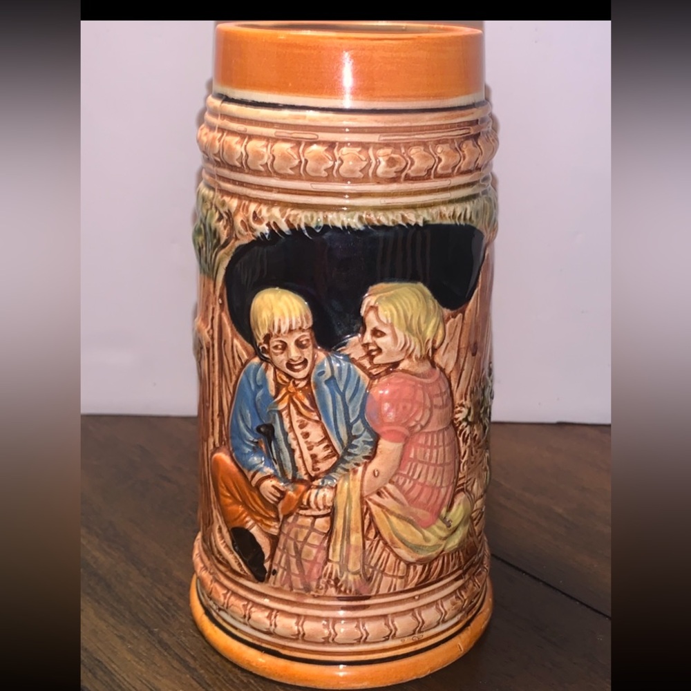 Vintage Ceramic Beer Stein Stylecraft #1149: German Theme Made in Japan